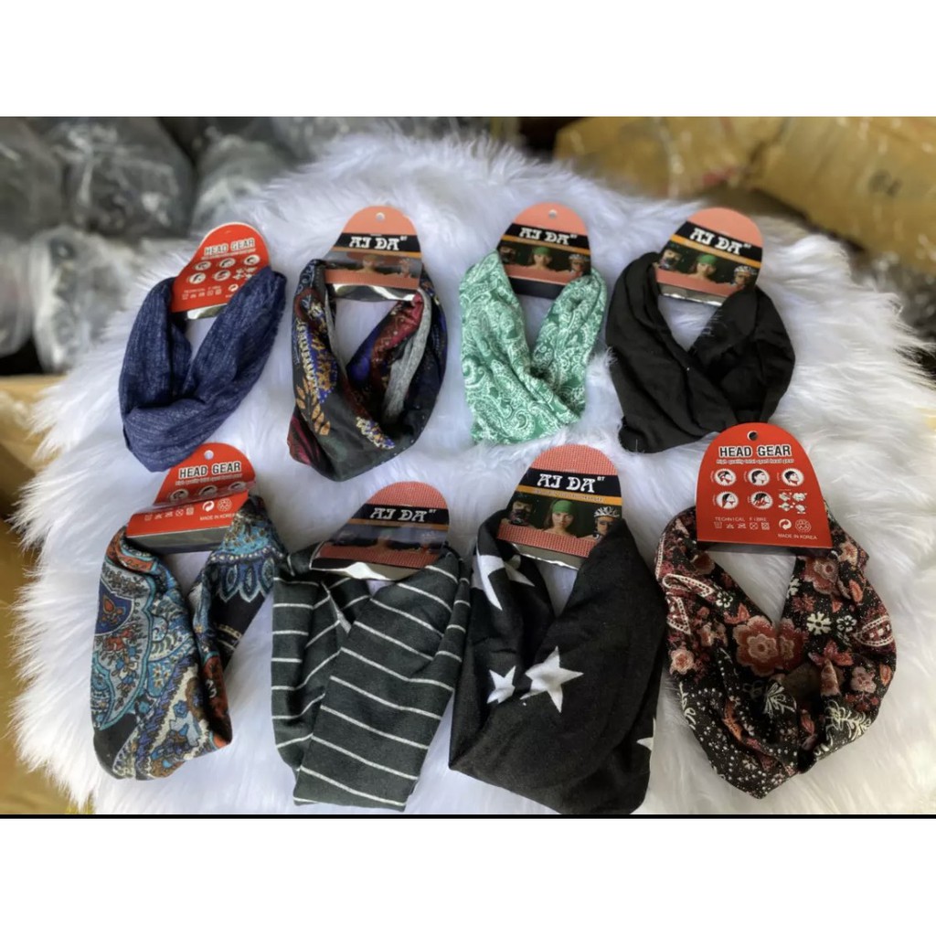 5 Khăn đa năng đi phượt chống nắng co giản thoải mái 100% Thun Cotton 4 Chiều , Bảo đảm giao đúng mẫu (Giao ngẫu nhiên)