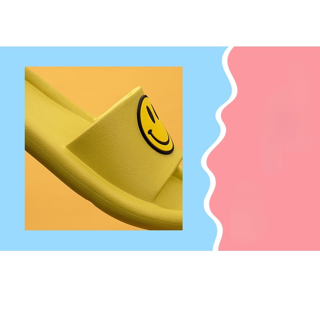 Dép Đi Trong Nhà Đế Mềm Chống Trượt Họa Tiết Mặt Cười Xinh Xắn