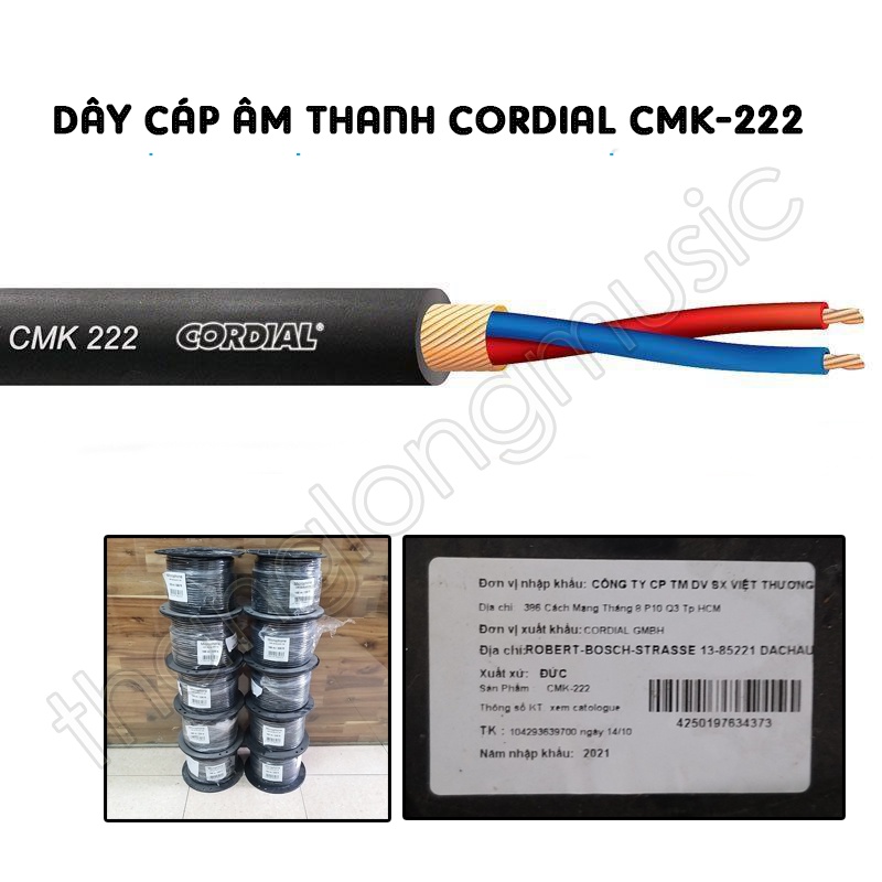 [Chính Hãng] Dây Cáp Âm Thanh Cordial CMK-222 Xuất Xứ Germany