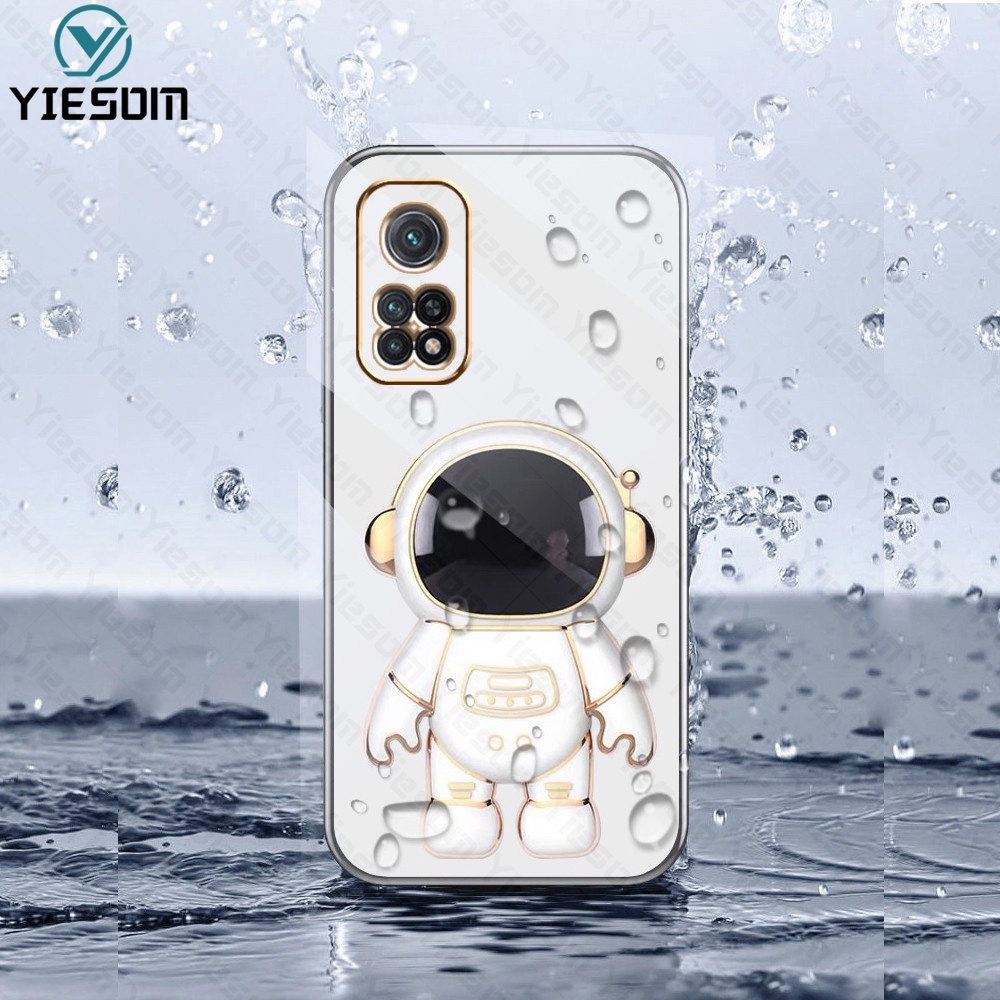 Ốp Điện Thoại Silicon Dẻo Mạ Màu Hình Phi Hành Gia Sang Trọng Cho Xiaomi Redmi Note 11 10 Pro 11S 10S 4G 5G 9S 9 Pro
