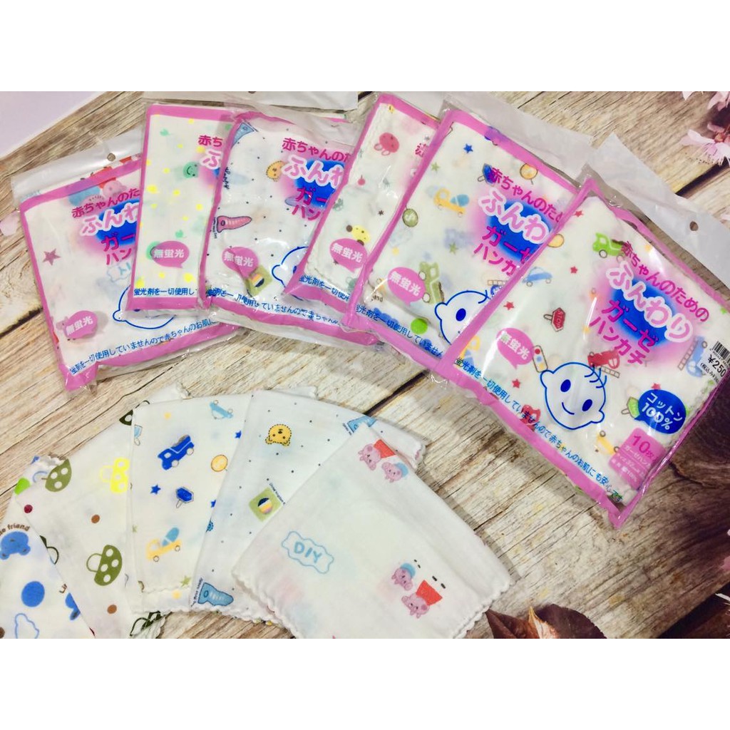 Sét 10 khăn sữa in hoa xuất dư