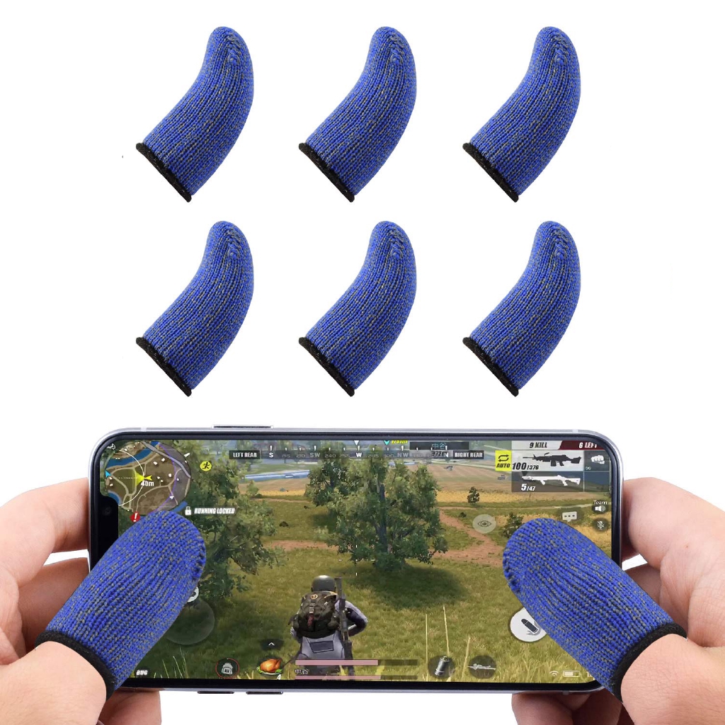 Set 6 bao ngón tay thoáng khí chống mồ hôi bảo vệ toàn diện dành cho chơi game trên điện thoại cảm ứng