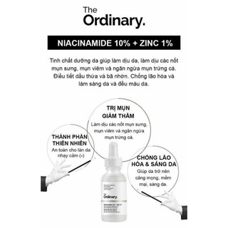 The Ordinary Niacinamide 10% + Zinc 1%(Tinh chất ngừa mụn, trị thâm)