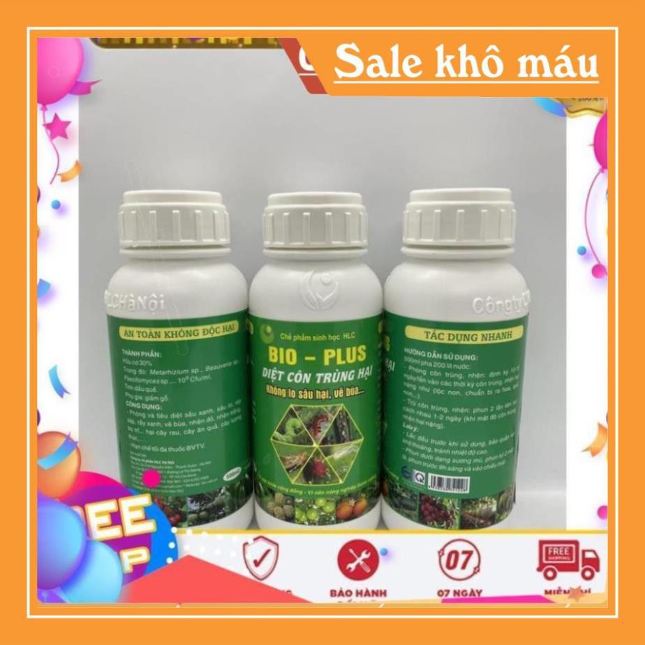 CHẾ PHẨM TRỪ SÂU SINH HỌC BIO PLUS HLC CHUYÊN DIỆT CÁC LOẠI SÂU VẼ BÙA, NHỆN ĐỎ, TRĨ, RẦY, RỆP,... CHO CÂY TRỒNG - 500ML