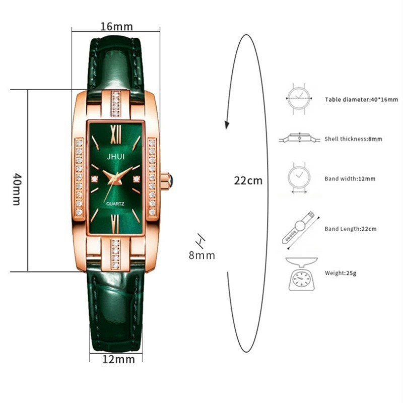 Đồng hồ thời trang nữ jhui s5 mặt chữ nhật cao cấp | WebRaoVat - webraovat.net.vn