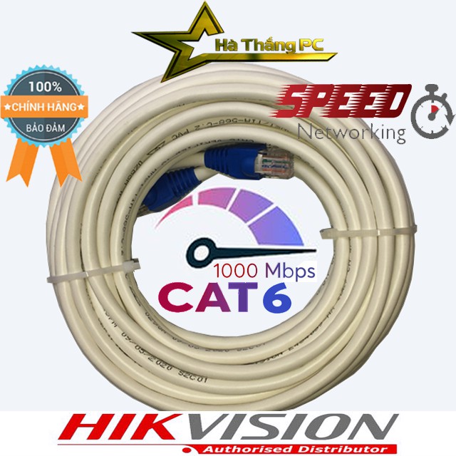 DẤY CÁP MẠNG CAT6 HIKVISION tốc độ đường truyền cao 1.0Gb BẤM SẴN 2 ĐẦU