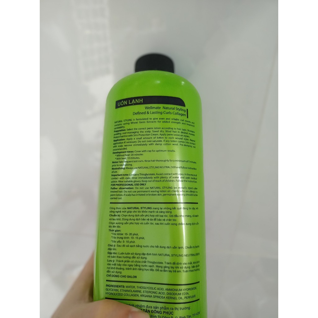 Uốn lạnh Wellmate 1000ml - 1 cặp 2 chai gồm uốn lạnh và dập uống lạnh - phụ liệu tóc Thủ Đức