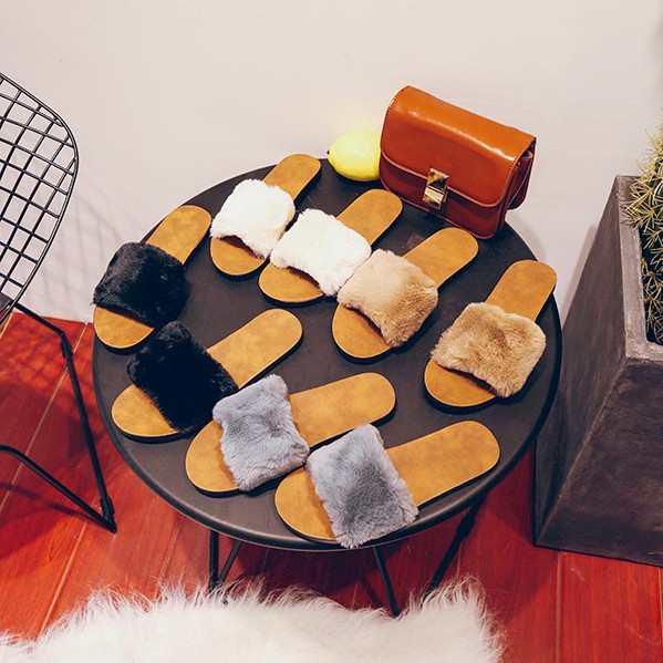 Dép lông quai ngang dép bông đi trong nhà thời trang đế cao su đi chơi form nhỏ nên mua tăng 1 size giầy thể thao nữ | BigBuy360 - bigbuy360.vn