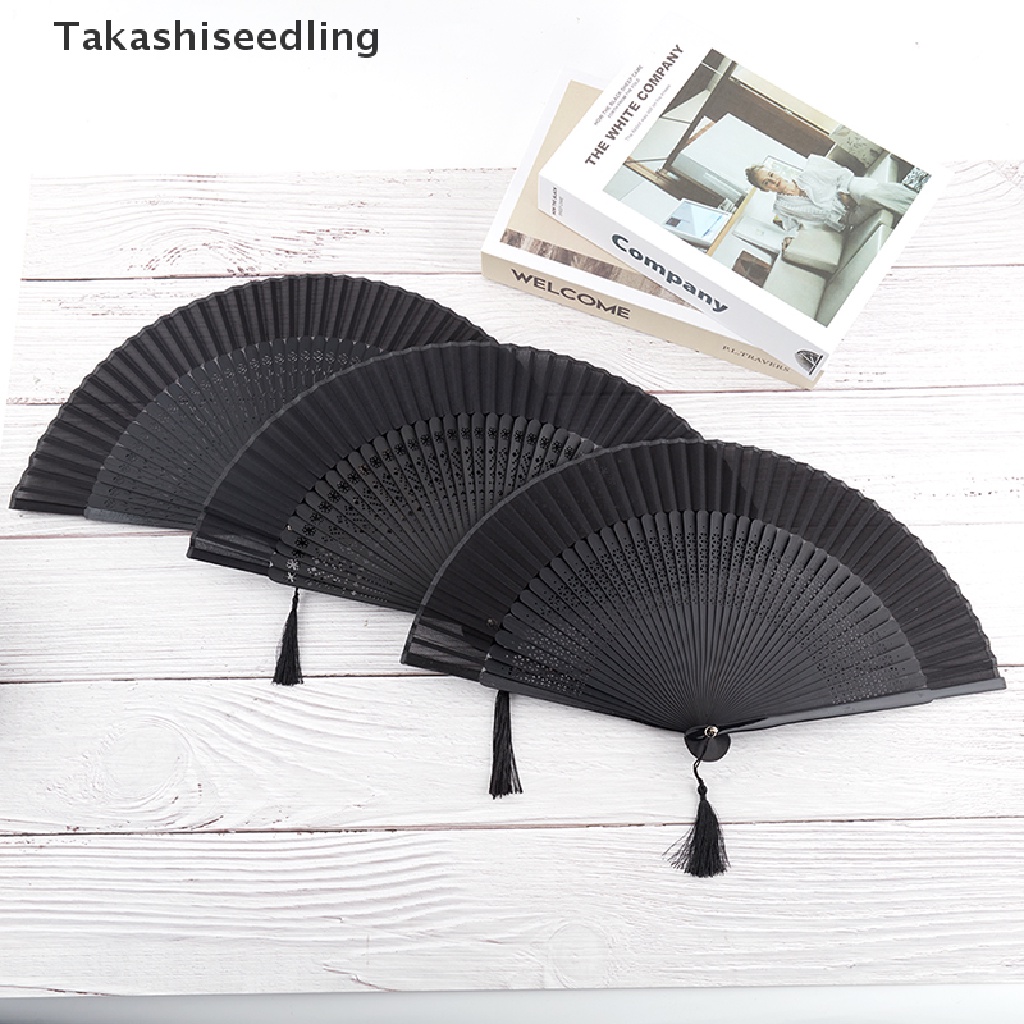 Quạt Xếp Cầm Tay Màu Đỏ / Đen Kiểu Trung Hoa Cổ Điển Sáng Tạo