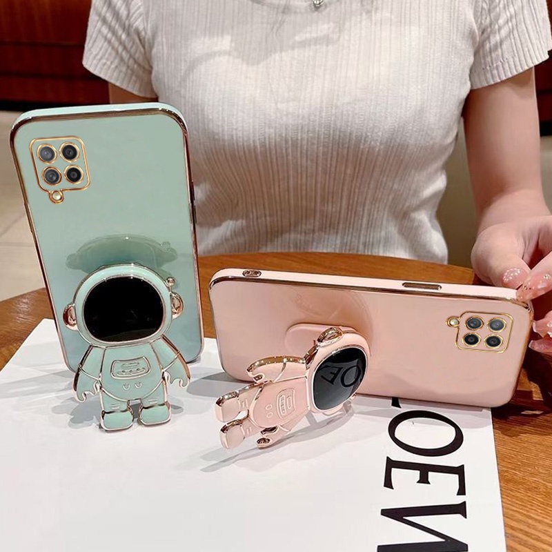 Ốp Điện Thoại Silicon Mềm Có Giá Đỡ Hình Phi Hành Gia Cho Samsung Galaxy A10 A20 A30 A70 A7 2018 M30S M31 M42 M32
