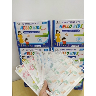 Khẩu trang yt trẻ em Hello Kids hộp 50 cái