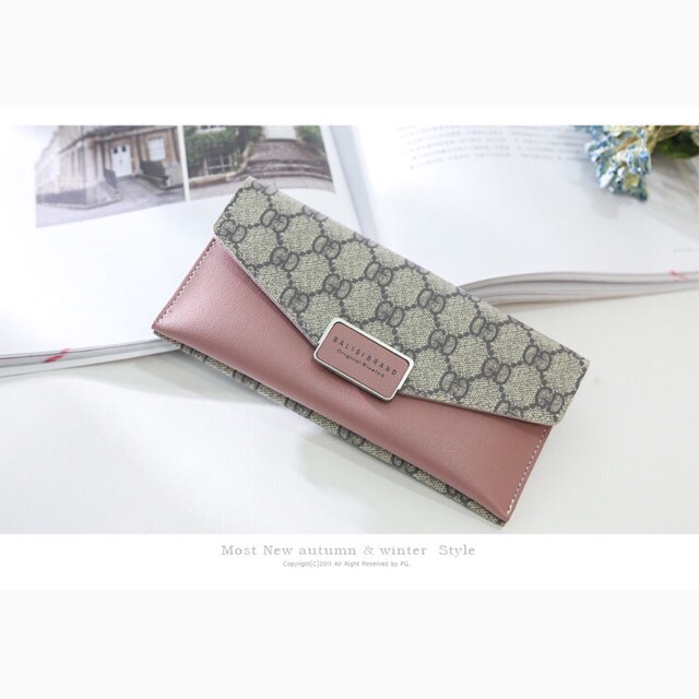 Ví dài da mềm họa tiết sang trọng màu vintage | BigBuy360 - bigbuy360.vn