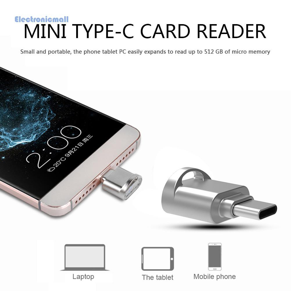 Đầu Đọc Thẻ Nhớ Điện Tử Mini Usb Type C Otg Tf 01 Cho Điện Thoại / Máy Tính Bảng / Pc