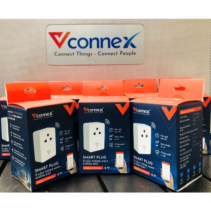 Ổ Cắm Điện Thông Minh Chống Giật Vconnex - Smart Plug Vconnex, Bảo Hành 2 Năm 1 Đổi 1