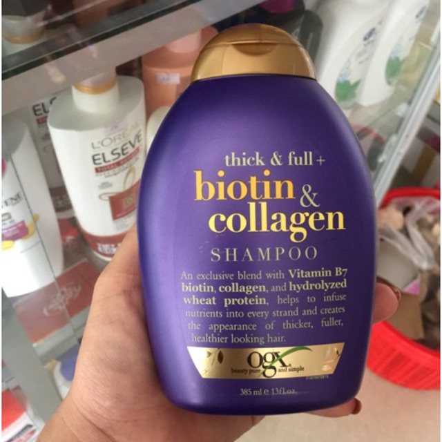 Dầu Gội + xả OGX Thick and Full Biotin and Collagen 1 chai 385ml từ Mỹ