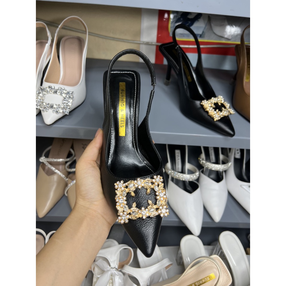 Giày Cao Gót Nữ 7 Phân Đá Vuông Cao Cấp Hàng Quảng Châu Xịn Xò Lùi 1 Size