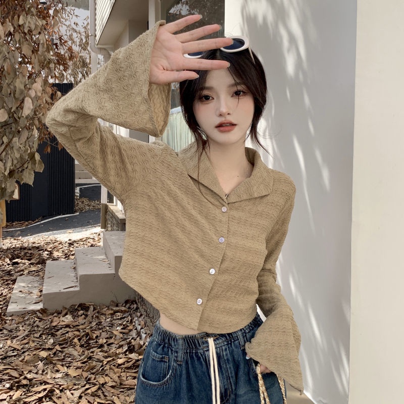 Phụ nữ mùa thu mới áo sơ mi dài tay rộng rãi phong cách hàn quốc thời trang khí chất áo khoác