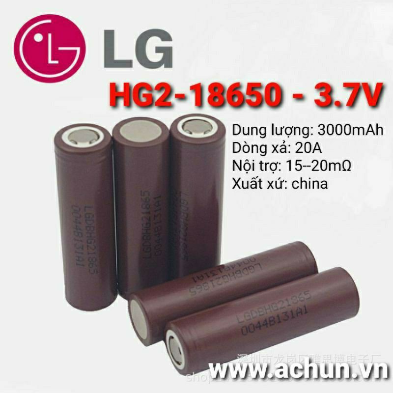 achun.vn - CELL PIN LG-HG2-18650 - 3000mAh XẢ 20A