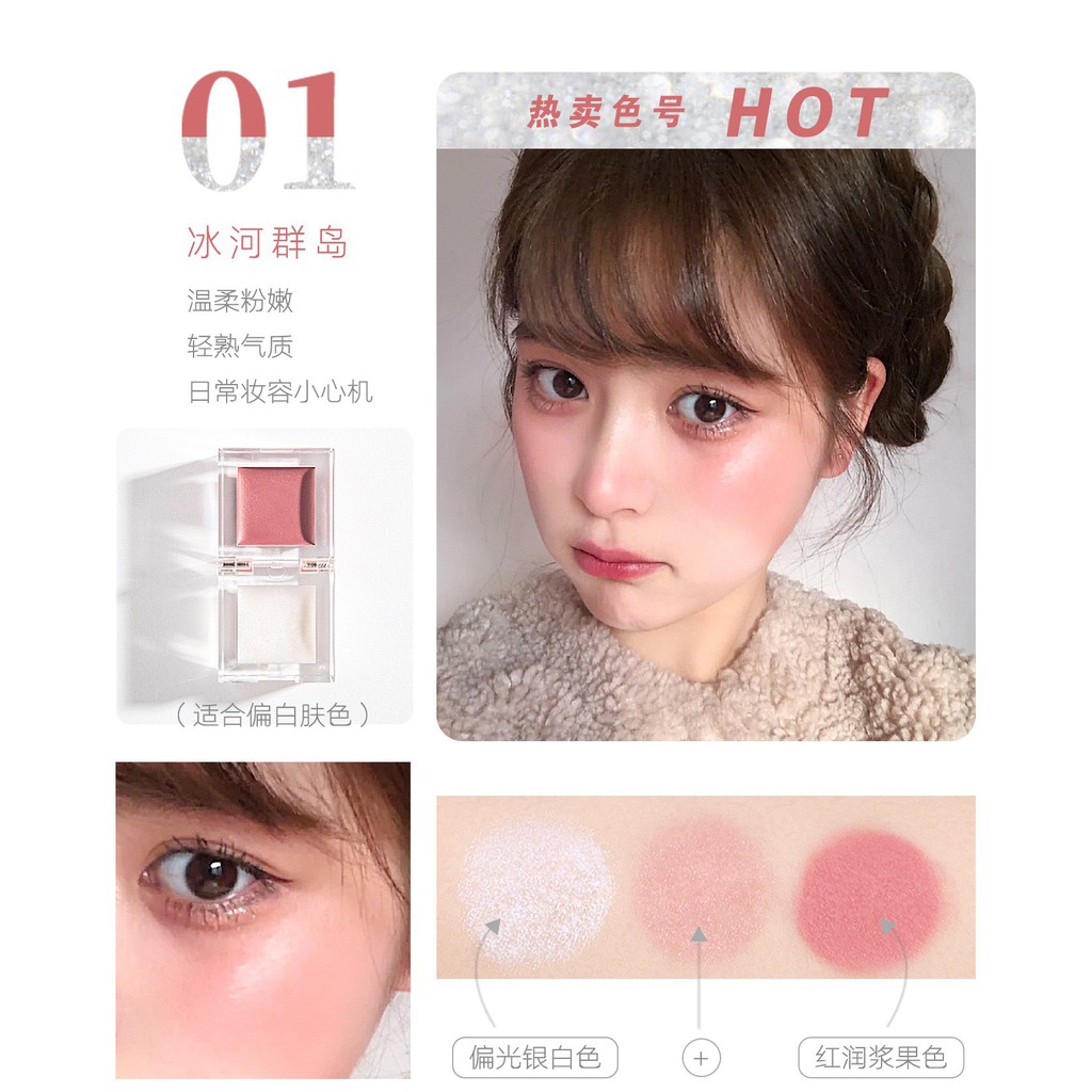 Phấn Má Hồng Tích Hợp Bắt Sáng CVZ 2 Trong 1 Thiết Kế Dạng Khối Chất Lượng Cao | BigBuy360 - bigbuy360.vn