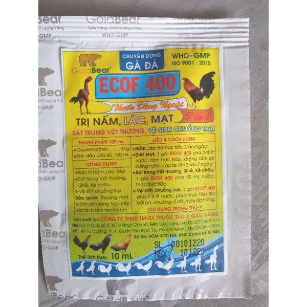 ECOF 400 - Đặc trị nấm, lác, mạt cho gà đá gói 10ml