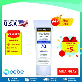 Kem chống nắng Neutrogena Ultra Sheer SPF 70 (88mL)