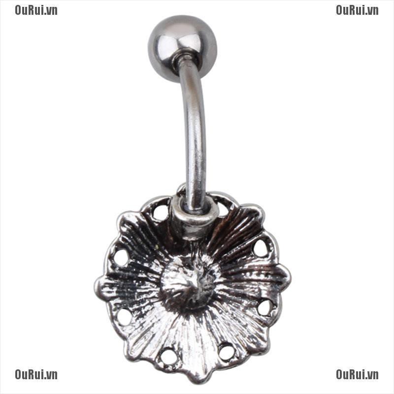 Khuyên Rốn Họa Tiết Hoa Đính Pha Lê Dễ Thương