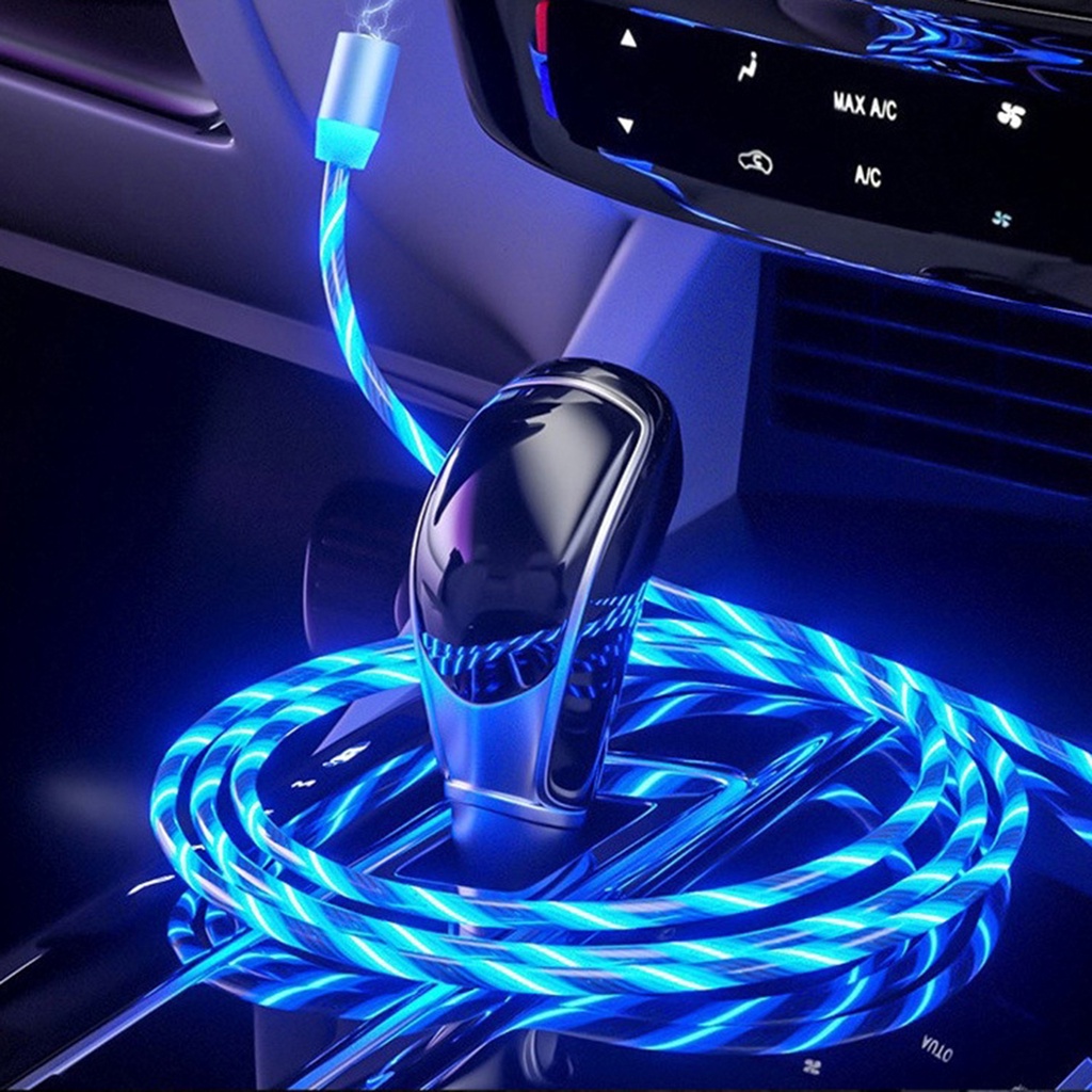 Đầu cắm/ Dây cáp sạc Micro USB Type C 8pin 2A có đèn LED và nam châm cho điện thoại tùy chọn màu sắc