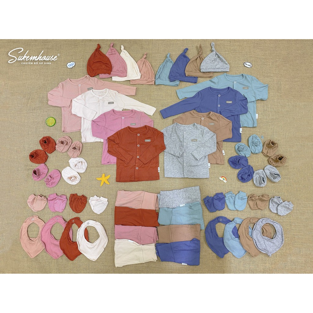Set sơ sinh cài giữa Cookie thu đông  cho bé