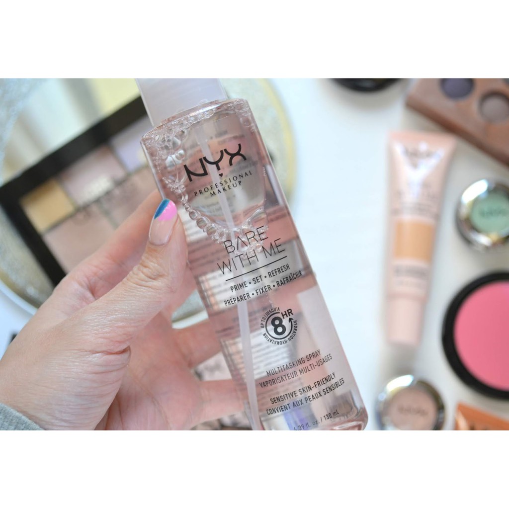 Xịt Makeup 3 trong 1 NYX Bare With Me Multitasking Spray (Prime + Set + Refresh) 130ml
