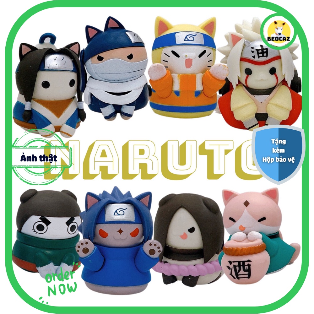 [Ship Hỏa Tốc][Tặng Hộp Bảo Vệ] SET B - Combo MẪU MÈO LỚN 6cm Mô Hình mèo chibi set 08 nhân vật Naruto tsum tsum