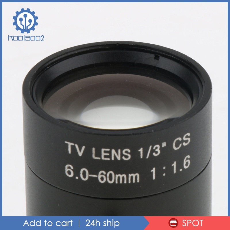 [Koolsoo2] 6mm-60mm 1 / 3 &quot;F1.6 Lens Iris Thủ Công Cho Camera An Ninh CCTV