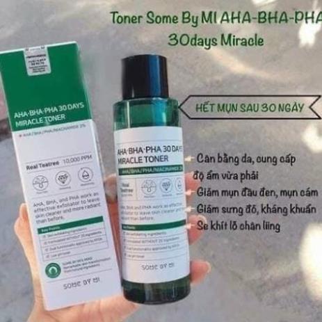 Toner Dưỡng Ẩm Làm Sạch Some By Mi AHA-BHA-PHA 30 Days Miracle Toner- NGỪA MỤN, LÀM SÁNG DA, KIỂM SOÁT BÃ NHỜN