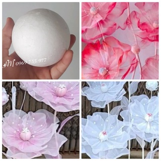 Quả cầu xốp 6cm/7cm/8cm/ Nhụy hoa vải voan khổng lồ