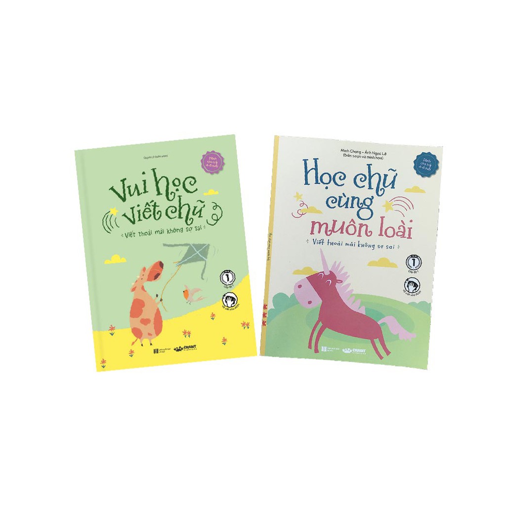 Sách - Combo Vui Học Viết Chữ  +  Học Chữ Cùng Muôn Loài - Vở tập viết cho bé vào lớp 1 - Crabit Kidbooks