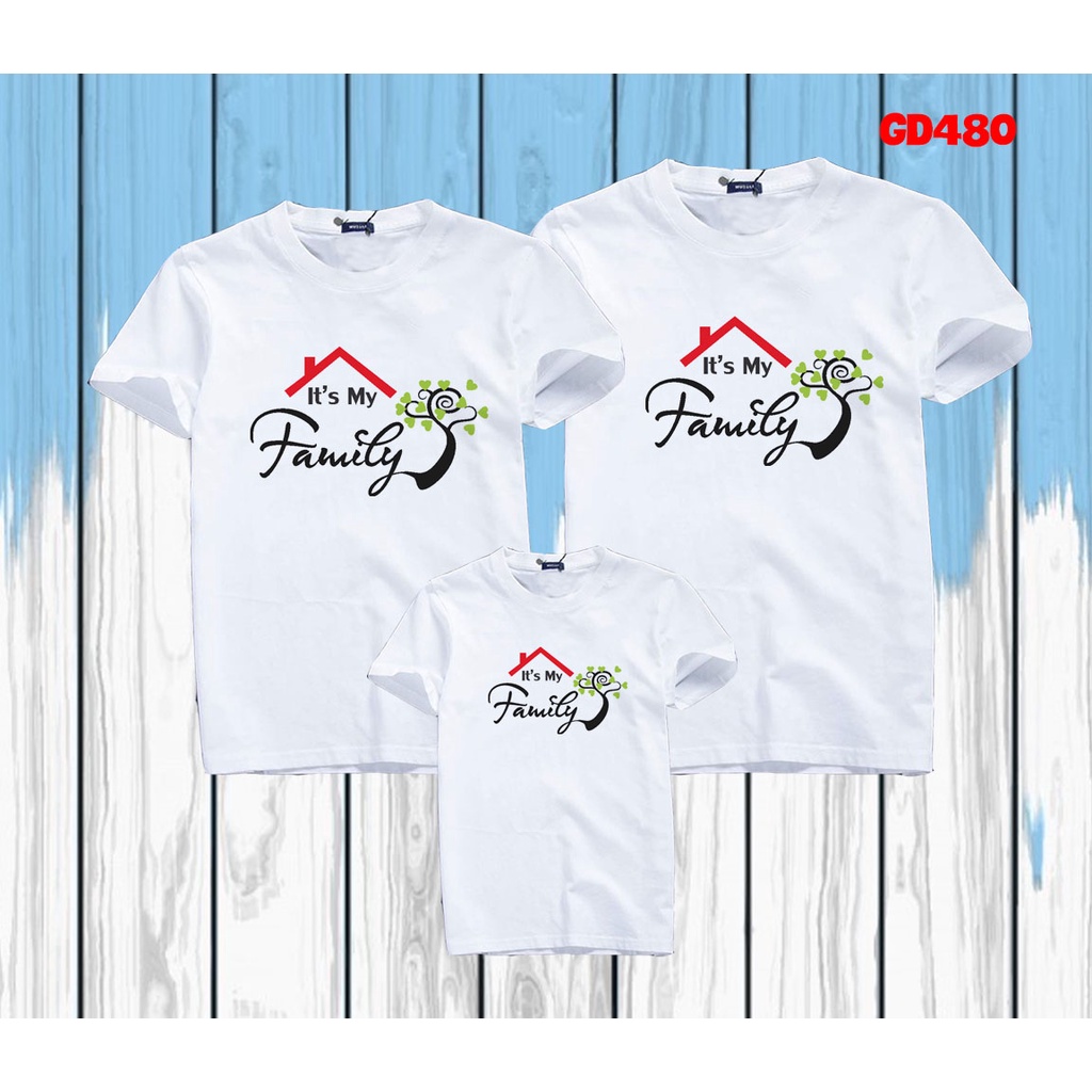 áo thun gia đình, áo phông cặp đôi gia đình 3 4 5 người đẹp It's my family -- [Giá niêm yết là giá của 1 áo]