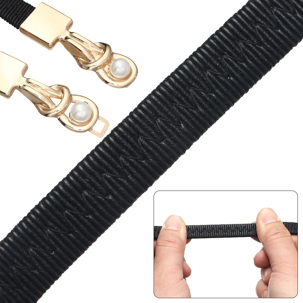 Dây thắt lưng co giãn đính hạt ngọc trai nhân tạo nhiều màu sắc tùy chọn thời trang dành cho nữ
