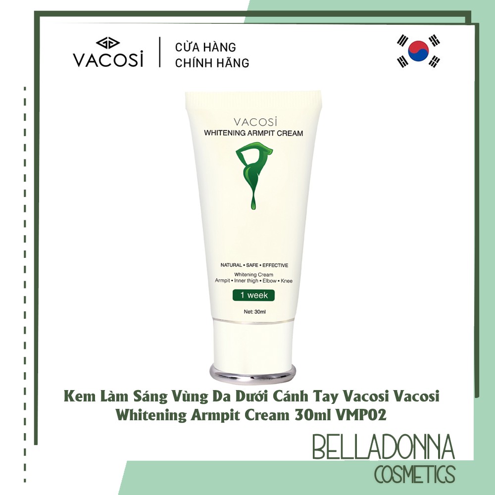 [ Hàng chính hãng] Kem Làm Sáng Vùng Da Dưới Cánh Tay Vacosi Vacosi Whitening Armpit Cream 30ml VMP02