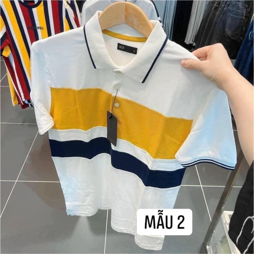 [Hàng có sẵn] Áo Polo Nam phối màu kẻ ngang | BigBuy360 - bigbuy360.vn