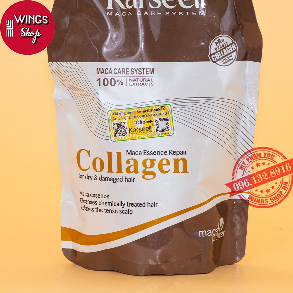 Kem Hấp Ủ Xả Phục Hồi Tóc Collagen Karseell Maca 500ML | Phục Hồi Tóc, Giúp Tóc Siêu Mềm Mượt