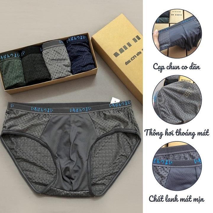 Set Combo 4 Quần sịp chéo nam xuất Nhật thông hơi cao cấp