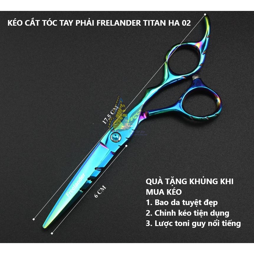 Bộ kéo cắt tóc Freelander titan HA 02 (Mua kéo đều được tặng bao da, lược toni, chỉnh kéo)