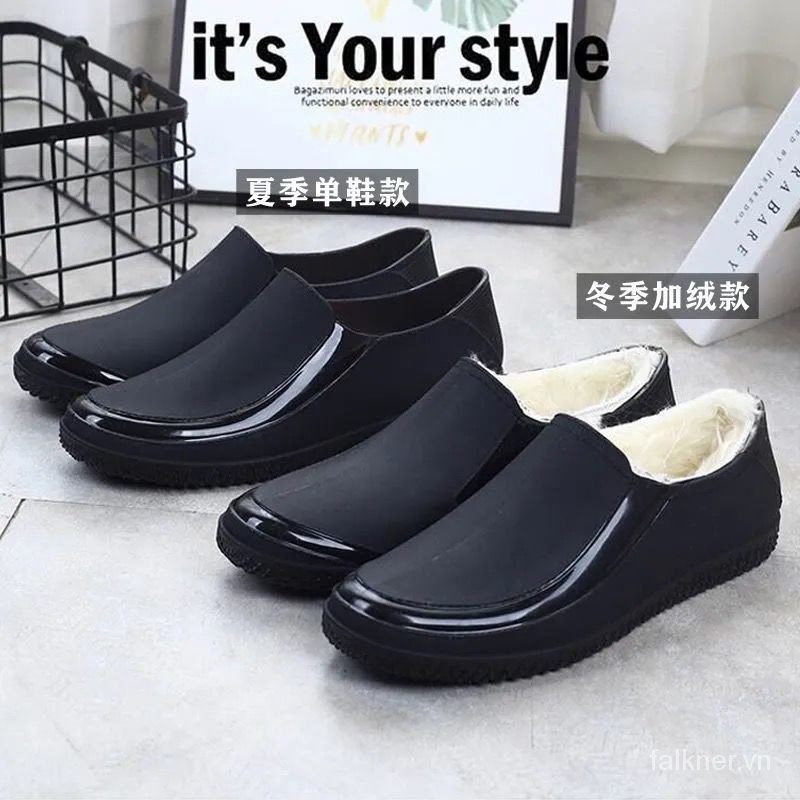 Ủng cao su đi mưa cổ thấp chống trượt chống thấm nước cho nam và nữ