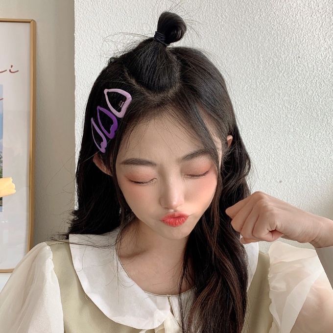 Set 3 Kẹp Tóc Màu Tím Xinh Xắn Đáng Yêu Cho Nữ