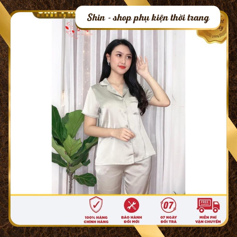 Đồ Bộ Mặc Nhà Cao Cấp - Pijama Cộc Tay Quần Lửng  Lụa Satin Trơn Cao Cấp Đủ Đủ Size - Mẫu HOT Nhất Mùa Hè 2020 | BigBuy360 - bigbuy360.vn