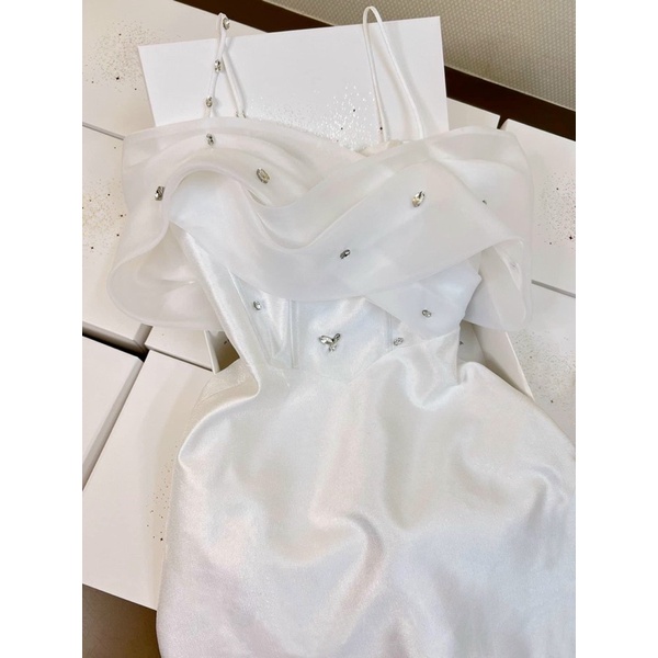 Đầm dự tiệc TRIPBLE T DRESS dáng A tay phồng kết kim sa - size S/M/L -MS222Y