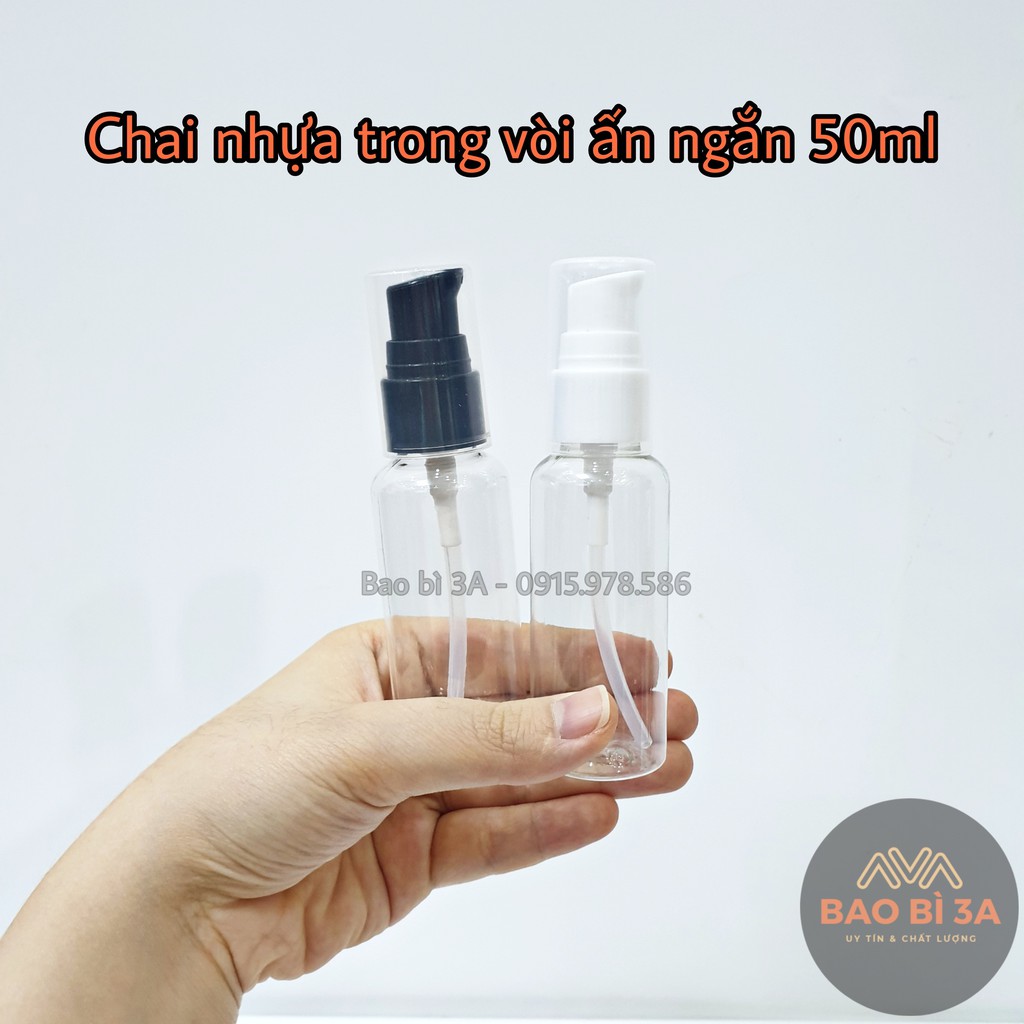 Chai nhựa chiết mỹ phẩm vòi ấn giọt 50ml