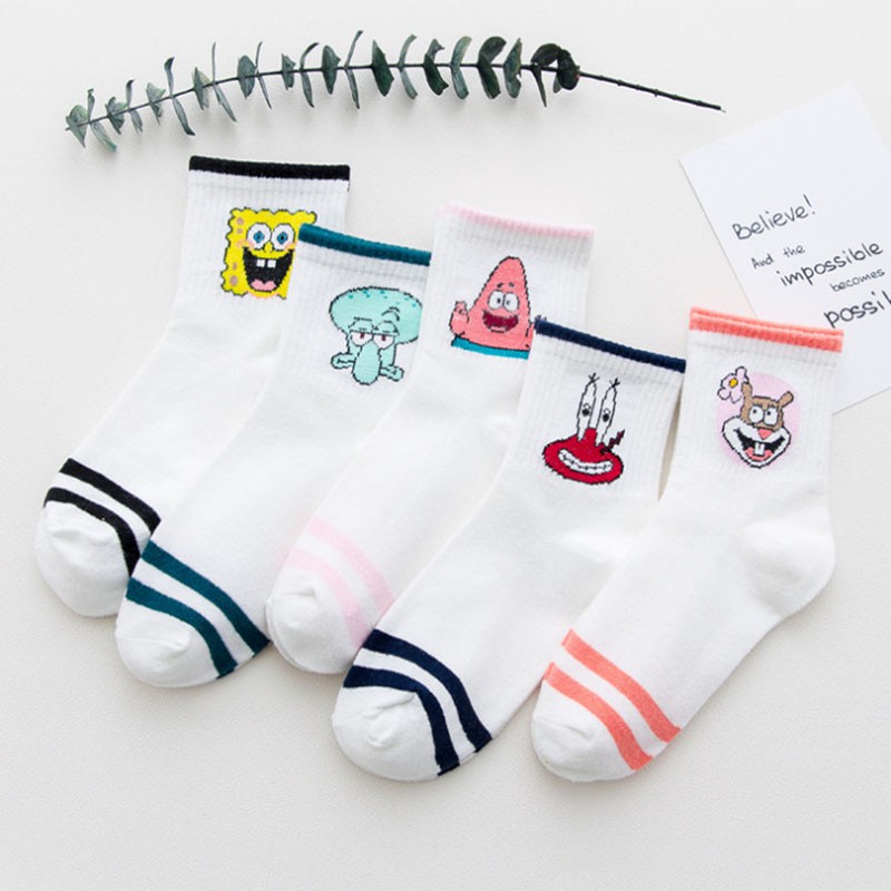 Vớ Ngắn harajuku Họa Tiết Nhân Vật Hoạt Hình Dễ Thương Vui Nhộn Cho Nữ