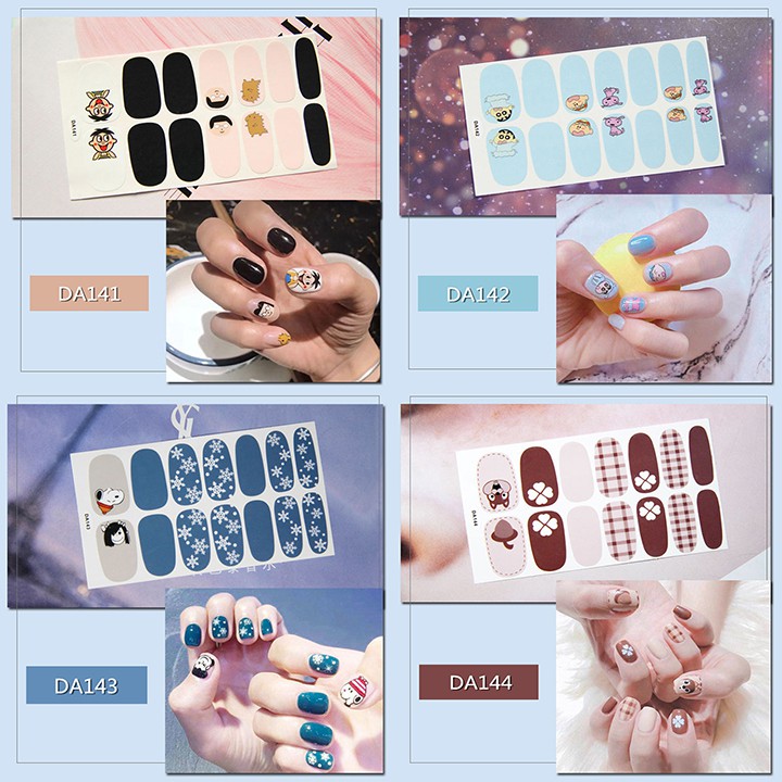 Nail Wraps Set Dán móng tay 14 miếng nhiều mẫu DA141-160