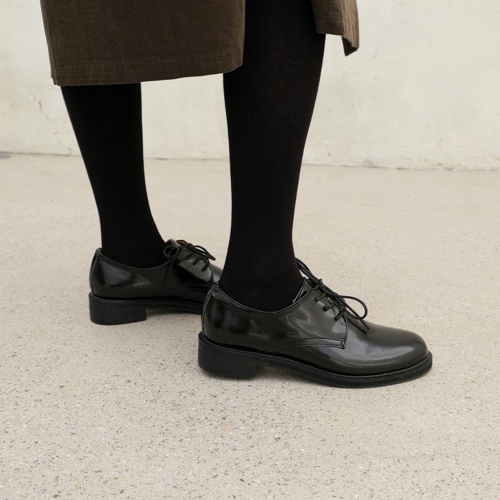 Polish derby shoes - giày derby nữ da bóng