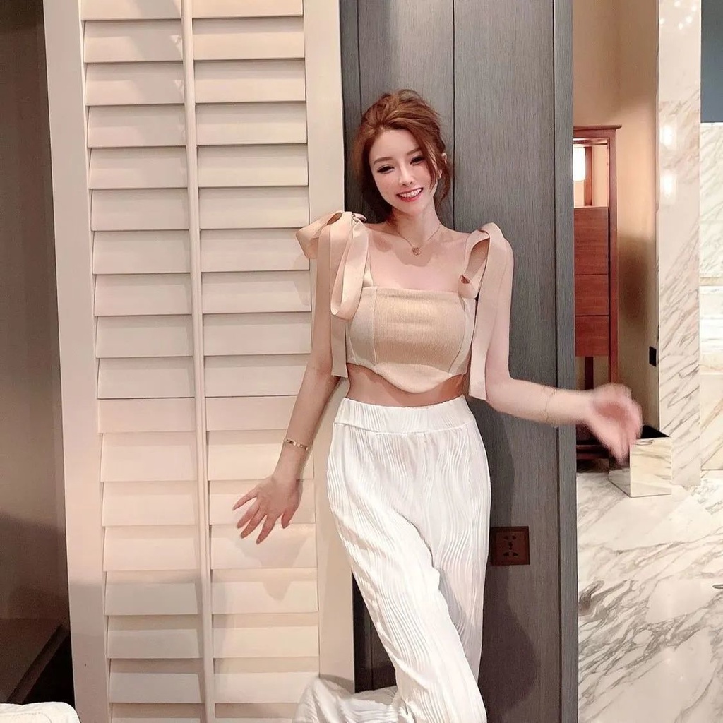 Jiashucheng Quần Dài Ống Rộng Lưng Cao Xẻ Tà Cỡ Lớn Thời Trang Mùa Hè Cho Nữ